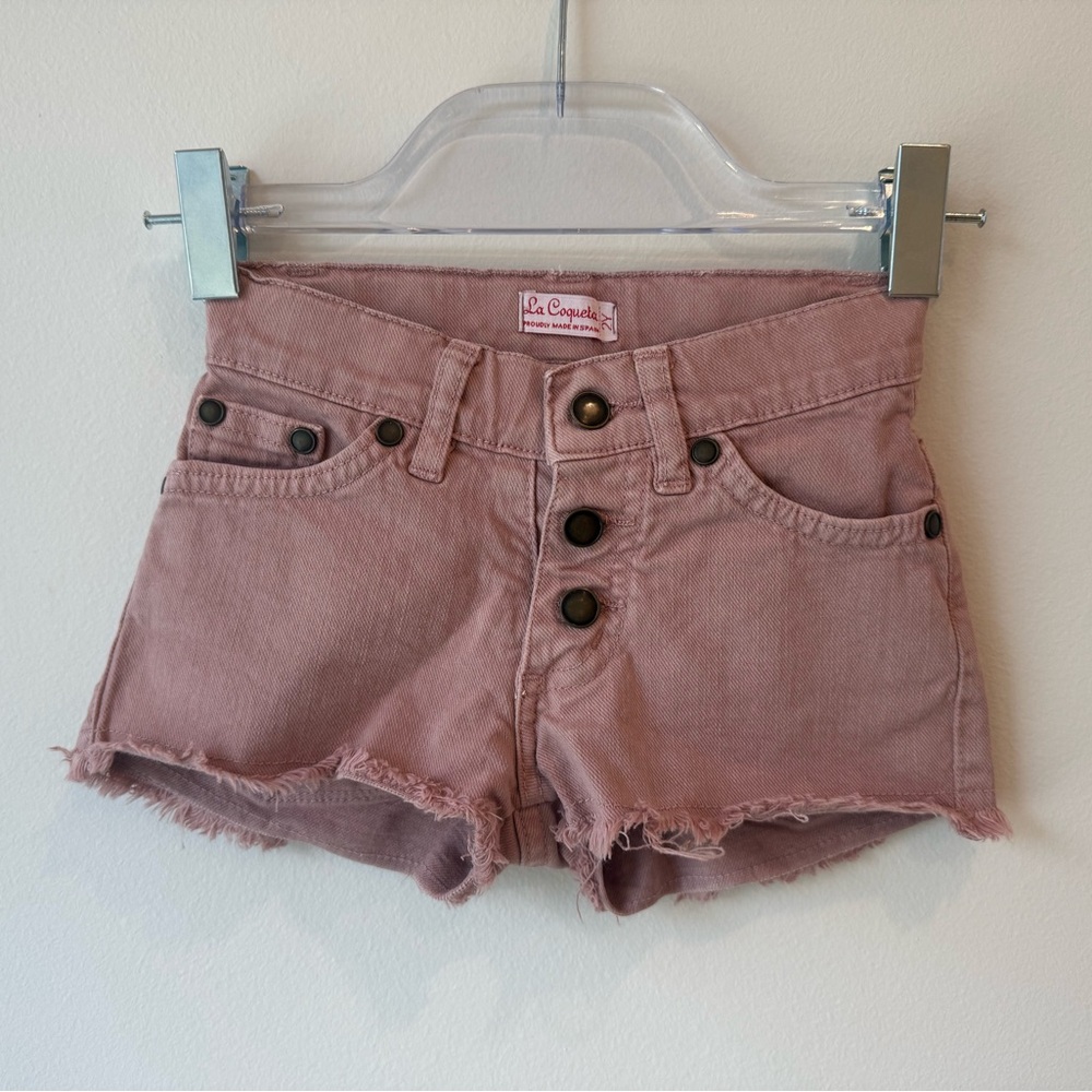 La Coqueta Pink Denim Shorts 2y